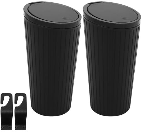 2 poubelles de voiture avec couvercle pop-top, poubelle de voiture, scellage mini poubelle, accessoires de voiture, porte-boissons dans la voiture, bureau, maison