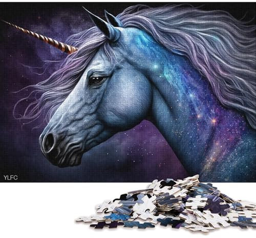 Jigsaw Puzzles for Adults Cosmic Unicorns 1000 Piece Jigsaw Puzzles Cardboard Jigsaw for Adults & Kids Difficult And Challenge (Size 38 * 26cm)