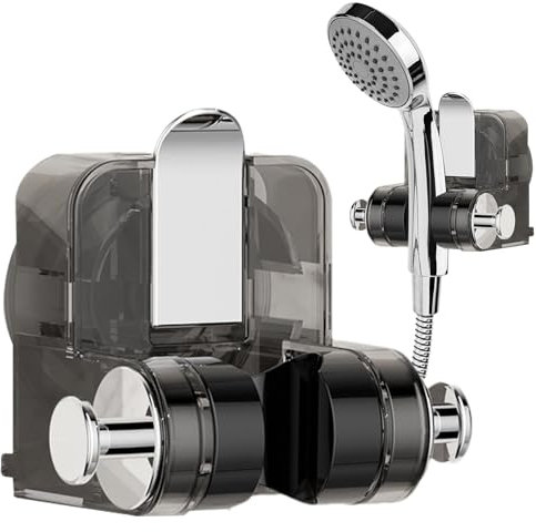 Soporte para alcachofa de ducha con ventosa, soporte para alcachofa de ducha, soporte de ducha multifunción, soporte de ducha integrado con ventosa, soporte de ducha ajustable para baño, sin