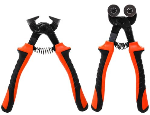 Okllen Set di 2 pinze per piastrelle in vetro, resistenti con ruote per mosaico in vetro e ceramica HD, pinze tagliapiastrelle con impugnatura morbida
