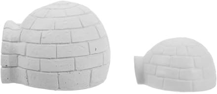 TOYANDONA 2stücke Mikro-landschaftsornament Aus Kunstharz Mini-Polar-Ornamente Winziges Harz-iglu Kleine Eishausfiguren Miniatur-schneehaus-Dekorationen Polarfiguren-Spielzeug Für Puppenhaus