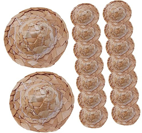 Vaguelly 16St geflochtener Strohhut bastelset basteln für ziernieten bastelsets für Mini-Strohhüte zum Basteln Cowgirl-Hut Bastelhut aus Stroh Foto-Requisiten-Zubehör