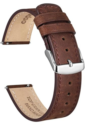 Ayadoo Crazy Horse Leder Uhrenarmbänder für Männer Frauen, 18mm 20mm 22 mm Vintage Schnellverschluss Ersatzband