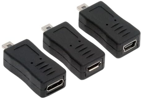 NFHK 3 PACK Mini 8Pin to USB 2.0 Adapter,USB C/Mini USB/Micro USB to Mini 8Pin Data Transfer Charging Converter Adapter for Camera