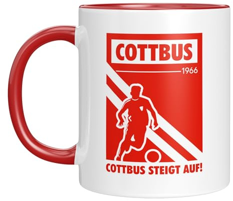 Cottbus Tasse - 2025 Aufstieg - Fussballbecher - Fanartikel - Kaffeetasse - fussballfans - Rot