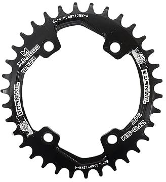 LKfjnhePF Platos para Bicicletas 96BCD Plato Ovalado 32T 34T 36T 38T Ciclismo MTB Bike ChainWheel Placa Dentada 96 BCD Plato Ancho Estrecho(32T,Noir)