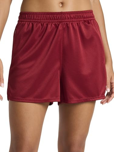 Reebok Women’s Streetstyle 3” Short, Standard Fit, Lightweight Poly Fabric, Retro Red, Large