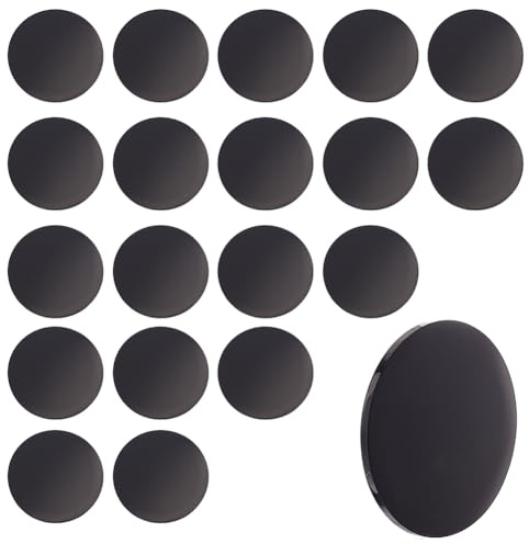 arricraft 20 Pcs Black Stainless Steel Coin Blanks, 1.18 Inch Round Circle Plate Heavy Duty Tags for Crafts Engraving and Metal Stamping