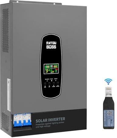 DATOUBOSS 6200W Hybrid Solar Inverter 48V Pure Sine Wave, Max PV 8500W, 120A MPPT Charge Controller, Battery-Free Start, Lightning Protection, Off-Grid Power Supply for Home & Solar Systems