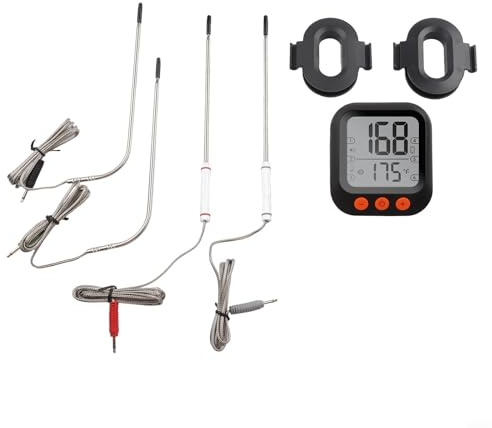 QuivyLivy Wireless Meat Thermometer with Dual Probe Temperature Monitoring, Fast Charging & Smart BBQ Cooking App Control for Grill, Multi-Probe Food Thermometer