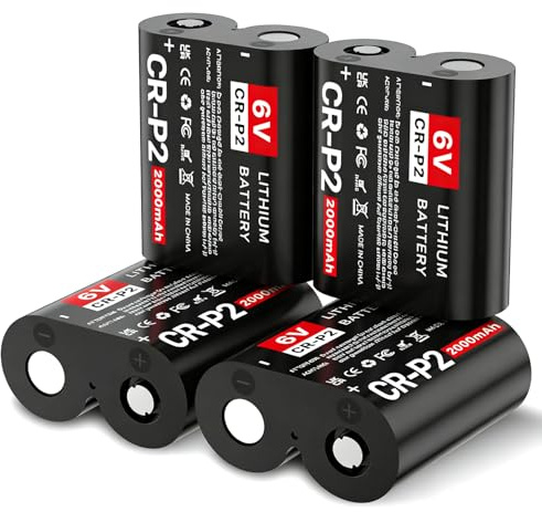 6 V CR-P2 Lithium Battery, 2000 mAh, for Cameras, Flashes, Light Meters and Other Devices