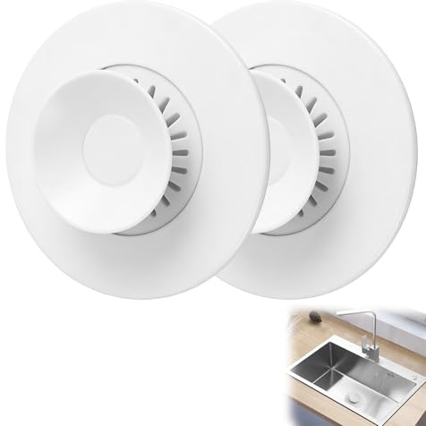 LUCTHY 2 Pcs Silicone Bath Plug Hair Catcher, Universal Bathtub Stopper