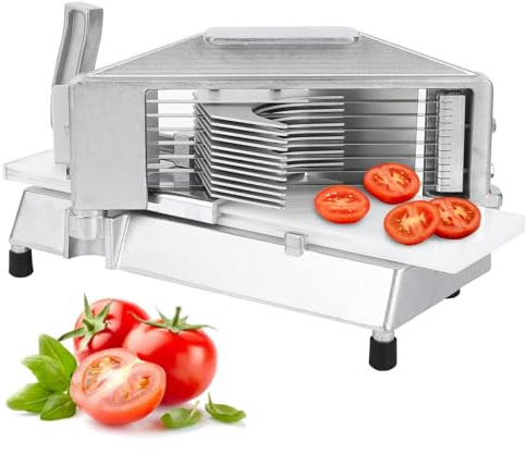 Garvee Professioneller Edelstahl Gemüseschneider – 10 mm Scheiben, rutschfeste Füße – Perfekt als Tomatenschneider, Zwiebelschneider & Brotschneider – Für Küche & Gastronomie – Spezifikation: Germany