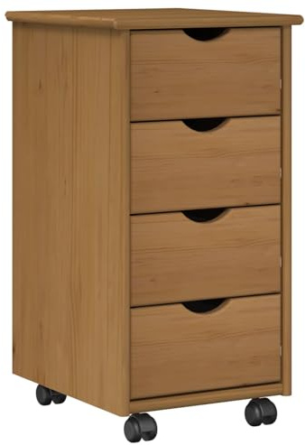vidaXL Rollschrank 34 x 39 x 65,5 cm Massivholz Kiefer Honigbraun