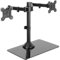 VIVO STAND-V002FG - Supporto per doppio monitor autoportante con elegante base in vetro e bracci regolabili, per 2 schermi fino a 32 e 10 kg ciascuno, colore: nero