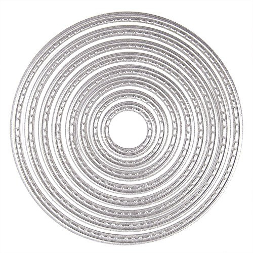 8pcs Circles Cutting Dies, U-Horizon DIY Scrapbooking Metal Embossing Stencil for Album Paper Card Art Craft