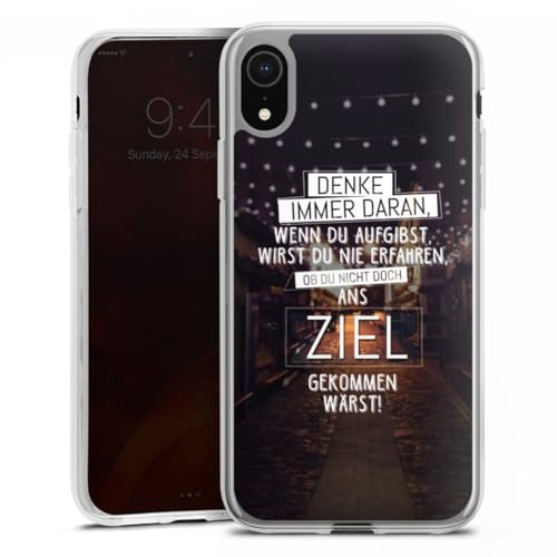Silikon Hülle kompatibel mit Apple iPhone Xr Case transparent Handyhülle Sprüche Fitness Motivation