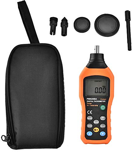 Drehzahlmesser PM6208A Handmessgerät Digitaler Drehzahlmesser Messgerät Geschwindigkeitsmesser Tester 50 RPM 19999 RPM Motorgeschwindigkeit Tester LCD-Hintergrundbeleuchtungsanzeige