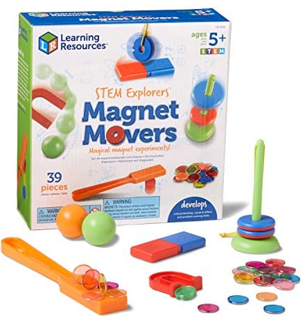 Learning Resources Magnetbausteine Set 30 Stück Montessori Spielzeug ab 3 Jahre Magnetisches Konstruktionsspielzeug für Feinmotorik und Kreativität