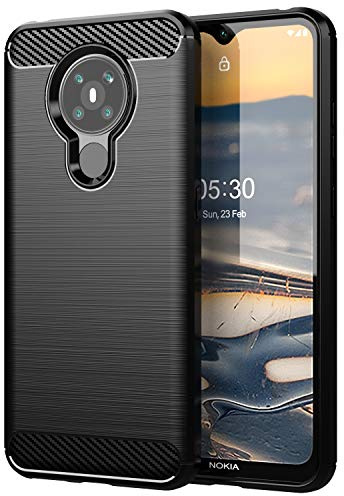 FanTing Hülle für Nokia 5.3, Soft TPU Ultradünn Weich Silikon Schutzhülle, Hüllen für Nokia 5.3 -Schwarz