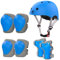 LANOVAGEAR Kinderhelm Schonerset 2-8 Jahre, Skatehelm Protektoren Kinder Knieschoner inliner Schutzausrüstung Set Für Skateboard Roller Fahren Scooter (Blau, S)