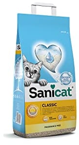 Sanicat - Lettiera per gatti Classic senza profumo | Assorbimento rapido | Prodotto di alta qualità per l'igiene del tuo gatto | Non lascia polvere | Formato 10 L