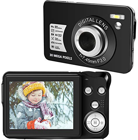 Appareil Photo Numérique Appareil Photo Compact Numérique 1080P 30 MP Appareil Photo Numérique Pas Cher Écran LCD 2,7 Pouces Zoom Numérique 8X Mini Camera pour Adultes, Enfants, Débutants