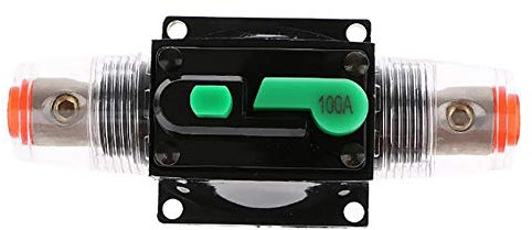 Disjoncteur Auto,Auto Disjoncteur Protection De Voiture,DC12-48V Porte Fusible de Réinitialisation Manuel de Disjoncteur,Étanche Disjoncteur Intégré Fusible pour Bateau Système Protection(100A)