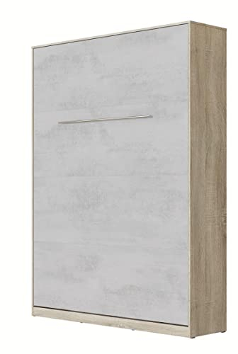 SMARTBett Schrankbett Standard 90x200 120x200 140x200 160x200 Bettschrank Wandbett Eiche Sonoma/Beton 140 Vertikal