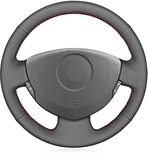 MEWANT Lenkradbezug für Renault Clio 2 / für Twingo 2 / für Dacia Sandero aus Mikrofaser-Leder Lenkradschoner