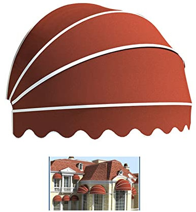 LJIANW Kuppelstil Markise, Teleskopisch Zusammenklappbar Fenstermarkise Türüberdachung Sonnenbrella Markisenstoff Zum Außendekoration Schattierung Sonnenschutz (Farbe : Red, Größe : 110x60cm)
