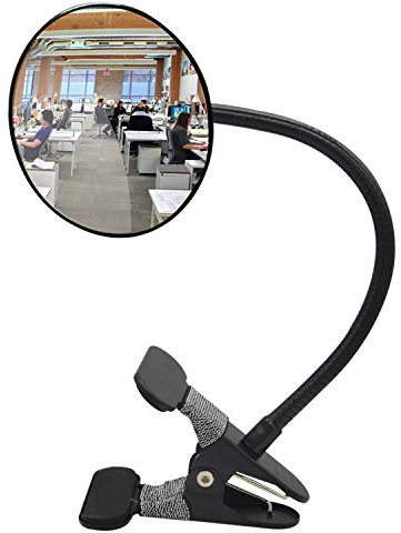 Ampper Glass Clip On Rear View Cubicle Mirror, Flexibler konvexer Sicherheitsspiegel für Personal Safety Desk Rearview Monitors oder überall (3.75, Rund)