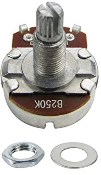 TSTS 6 Stücke Lange Split Welle E-Gitarrentöpfe Potentiometer A500K B500K A250K B250K Optional Austausch Gitarrenteilen (Color : 6pcs B250K)