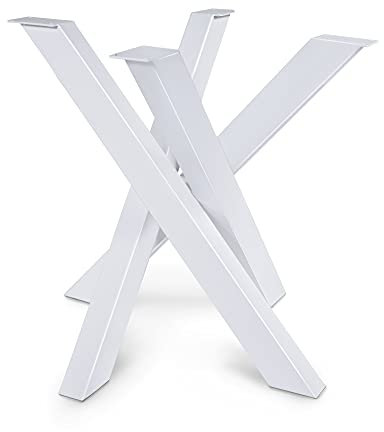 Magnetic Mobel Pied de Table Orion Couleurs différentes Profil 8x4 cm (S-Size 77x77xH71 cm, Blanc)