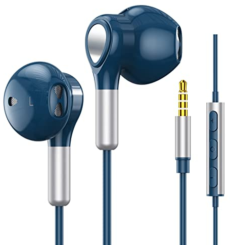 Kopfhörer mit Kabel, In Ear Kopfhörer Kabel in Ear Ohrhörer 3.5mm Klinke Kopfhörer mit Mikrofon, Lautstärkeregler für iPhone, Samsung, Android, iPad, iPod, MP3, usw 3,5 mm Kopfhörerstecker Audiogeräte