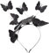 Kichvoe Fascinator Hut Schmetterling Fascinator Stirnband Stirnband Festival Schmetterling Halloween Kostüm Haarschmuck Damen Schwarz