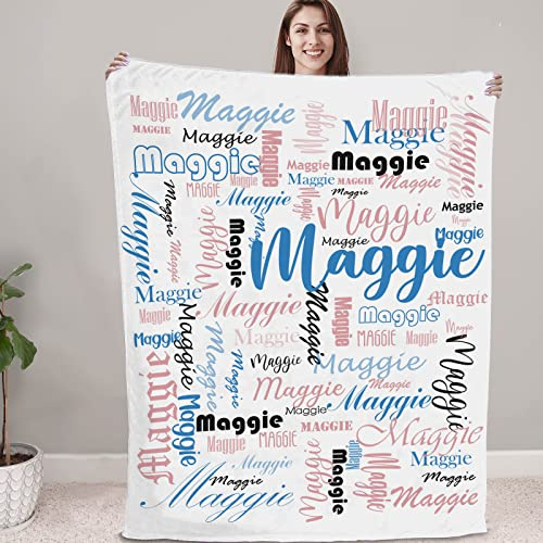 NIBESSER Personalisierte Decke mit Namen oder Wunschtext Kuscheldecke Kinder extra weiche softe Sofadecke/Wohndecke Personalisiert Geschenke für Geburtstag, Weihnachten