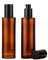 Lot de 2 flacons vides rechargeables en verre ambré de 120 ml avec bouchon noir pour fond de teint, crème, maquillage, huile, shampooing