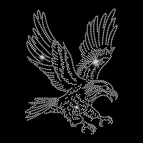 SUPERDANT Adler Strass Transfer zum Aufbügeln Party Kinder Strass Hotfix Zum Aufbügeln T Shirt Kristall Wärmeübertragung Aufkleber Stras Hotfix Transfer Patch Dekor Für DIY Kunsthandwerk