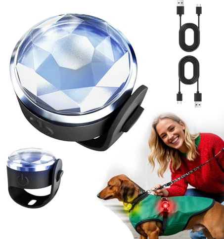 UMIONE PET LIGHT, wasserdichte Hundeleuchte, langlebig, ist die ideale Wahl für Spaziergänge bei Nacht. (Bunt-2 Stück)