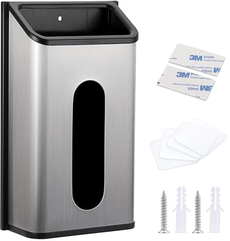 TOLIDA Stainless Steel Bag Saver Grocery Bag Dispenser - Wall Mount Plastic Bag Trash Bag Holder Organizer