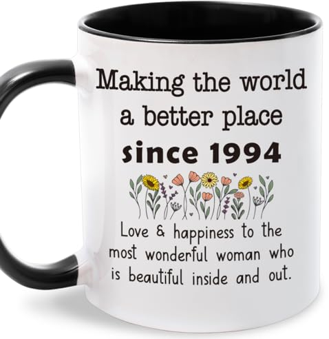 LEJIAJINW Regalos de cumpleaños número 31 para mujer, regalos de cumpleaños de 31 años para ella, decoraciones de cumpleaños vintage de 1994 para mamá, hermana, amigos, taza de café 31