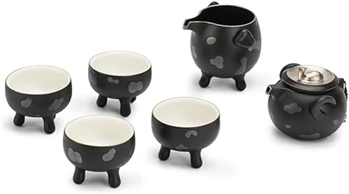 PJKUIFYX Juego de té Juego de Tazas de té Juego de té con Filtro de cerámica Juego de té Caja de Regalo para la Oficina en el hogar (D como se Muestra)