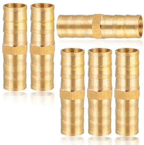 Schlauchverbinder 12mm Messing, 4 Stück Schlauch Anschluss 12mm(15/32), gerader Widerhaken Verbinder Schlauchtülle Tüllenverbinder Gewindefitting Messing Fittings