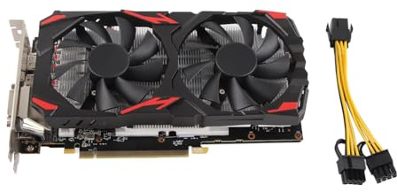 Ausla RX 580 Grafikkarte, 8 GB GDDR5 256 Bit 1284 MHz GPU, 2 Lüfter mit, High-Definition-Multimedia-Schnittstelle, DVI-D-Unterstützung für