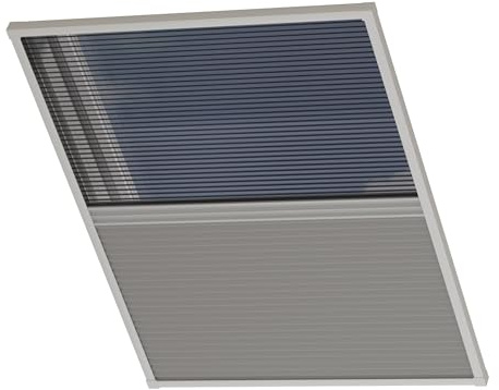 Cocoon Dachfenster Verdunkelung mit Moskitonetz 80x120 - Grau | Thermo Rollo - Einfache Montage ohne Bohren