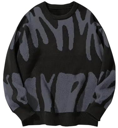 HAOLEI Herren Pullover Mit Rundhalsausschnitt, Sale Sweatshirt Einfarbig Retro Stil, Langarmshirt Locker Modisch, Sweatshirt Oberteile Weich Und Bequem, Strickpullover Top Klassisch Aus Hochwertiger