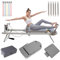 GRDSGRD Pilates Reformer Machine Set Foldable Pilates Equipment Multifunctional Abdominal Board for Home and Workout with Pilates Sitting Box, Springboard,Grau