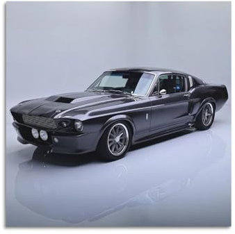 GLMHOK Poster American Muscle Cars von 1967, Mustang Eleanor, Sportwagen, dekoratives Gemälde, Leinwand-Poster, 40 x 40 cm