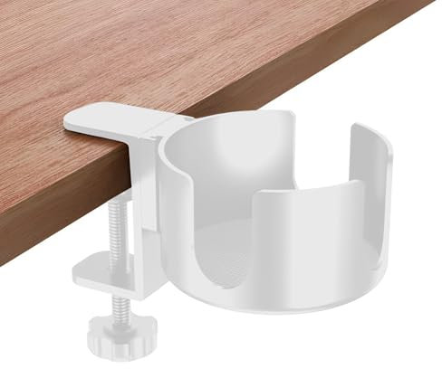 Regerly Porte Gobelet Boisson Bouteille, 1 pièces Porte gobelet de table Porte Gobelet à Clipser Porte Gobelets de Bureau Porte Tasse Table Support Mug Porte gobelet pour Les Bureaux (blanc)